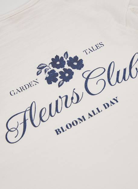 T-shirt fille en maille imprimé fleurs Blanc 4 - vertbaudet enfant 