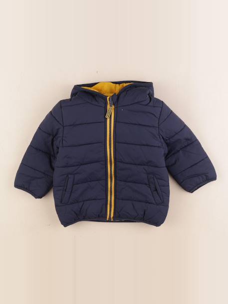 Doudoune réversible - 1 an Bleu, jaune 1 - vertbaudet enfant 