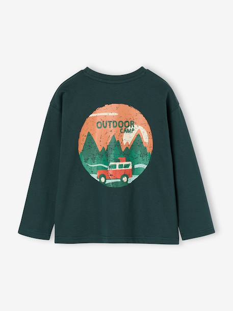 T-shirt manches longues garçon bleu océan+ocre+vert sapin 14 - vertbaudet enfant 