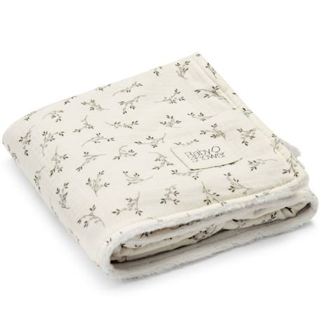 Couverture polaire olive bloom (70 x 100 cm) Ecru, vert, noir 2 - vertbaudet enfant 
