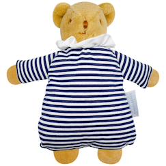 Jouet-Doudou avec hochet ours marinière