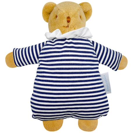 Doudou avec hochet ours marinière Bleu, blanc, marron 1 - vertbaudet enfant 