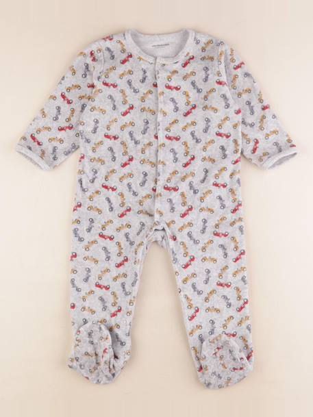 Pyjama velours - 2 ans Gris 1 - vertbaudet enfant 