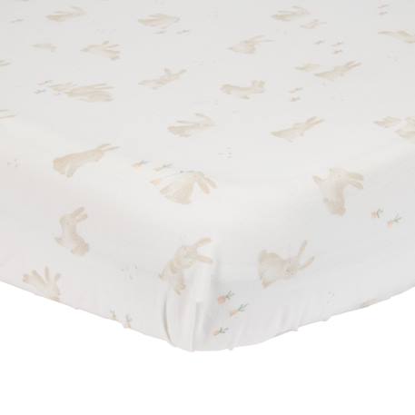Drap-housse berceau baby bunny (40 x 80 cm) Ecru, marron, orange 1 - vertbaudet enfant 