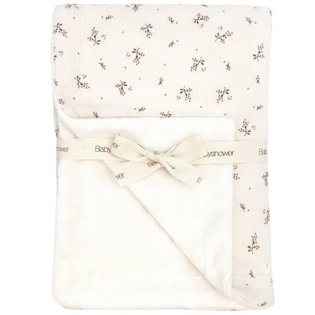 Couverture polaire roseberry (70 x 100 cm) Ecru, rose, vert 1 - vertbaudet enfant 
