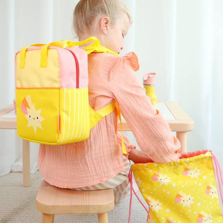 Sac à dos carré etoiles Jaune, rose 5 - vertbaudet enfant 