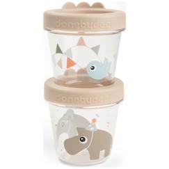 Puériculture-Repas-Vaisselle, coffret repas-Lot de 2 pots de conservation celebration sable