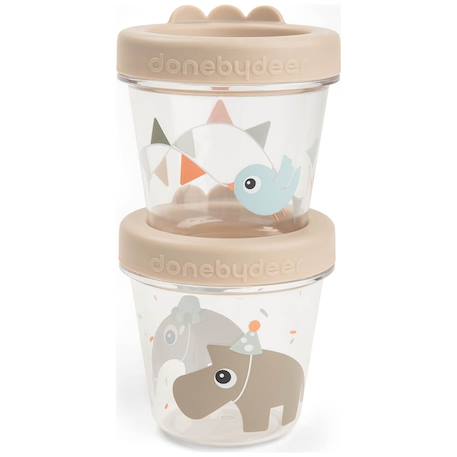 Lot de 2 pots de conservation celebration sable Sable 1 - vertbaudet enfant 