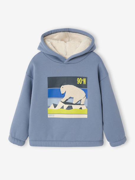 Sweat à capuche garçon bleu moyen 1 - vertbaudet enfant 