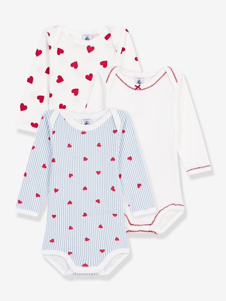 Lot 3 bodies manches longues blanc 1 - vertbaudet enfant 
