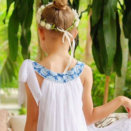 Robe demoiselle d'honneur    fleurie   alizee Blanc bleu roi 6 - vertbaudet enfant 