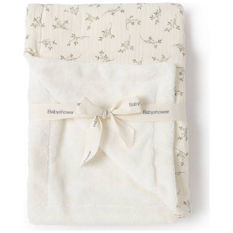 Couverture polaire olive bloom (70 x 100 cm) Ecru, vert, noir 1 - vertbaudet enfant 
