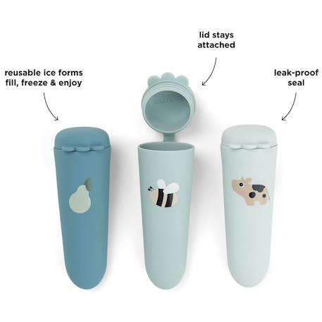 Lot de 3 moules à glace silicone dotti bleu Bleu+Rose 2 - vertbaudet enfant 