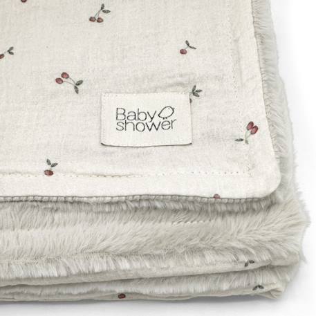Couverture polaire cherries (110 x 80 cm) Blanc, rouge, vert 2 - vertbaudet enfant 