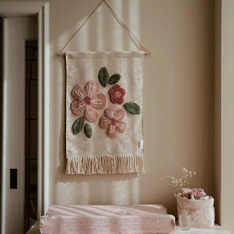 Tapis mural fleur fairy garden Rose, beige 3 - vertbaudet enfant 