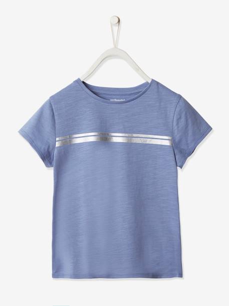 T-shirt de sport fille rayures irisées Oeko-Tex® aubergine+bleu marine+bleu porcelaine+écru+rose pâle 7 - vertbaudet enfant 