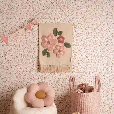 Tapis mural fleur fairy garden Rose, beige 2 - vertbaudet enfant 