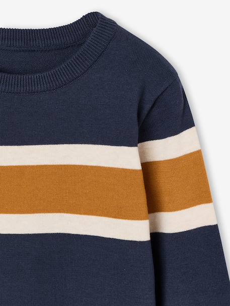 Pull garçon col rond marine 3 - vertbaudet enfant 