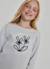 T-shirt fille en maille avec fleurs brodées Gris 1 - vertbaudet enfant 