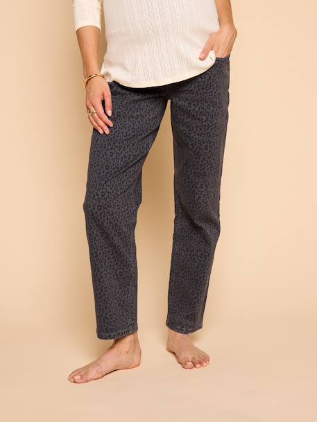 Jean mom de grossesse léopard denim gris 3 - vertbaudet enfant 