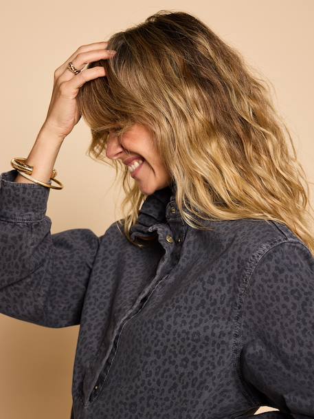 Robe léopard capsule famille denim gris 4 - vertbaudet enfant 