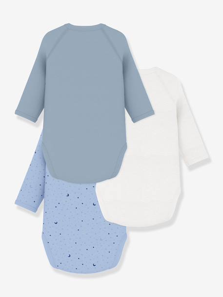 Lot 3 bodies croisés manches longues bleu 2 - vertbaudet enfant 