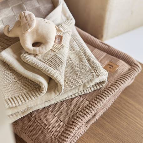 Couverture en tricot box knit milky coffee (75 x 100 cm) Marron 6 - vertbaudet enfant 