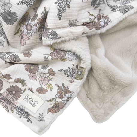 Couverture polaire bardot (110 x 80 cm) Ecru, rose, vert 2 - vertbaudet enfant 
