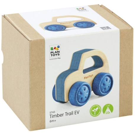 Ma première voiture en bois d'hévéa bleue Bleu 2 - vertbaudet enfant 