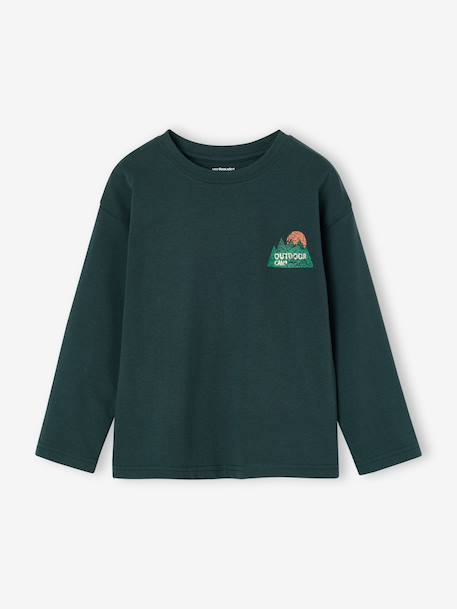 T-shirt manches longues garçon bleu océan+ocre+vert sapin 13 - vertbaudet enfant 