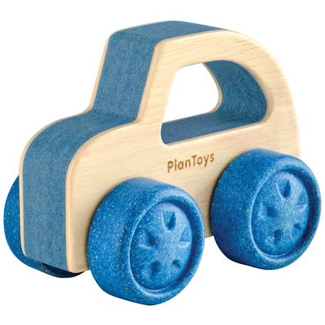 Ma première voiture en bois d'hévéa bleue Bleu 1 - vertbaudet enfant 