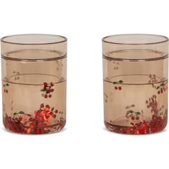 Puériculture-Repas-Lot de 2 gobelets à paillettes cherry