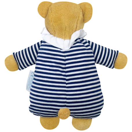 Doudou avec hochet ours marinière Bleu, blanc, marron 2 - vertbaudet enfant 
