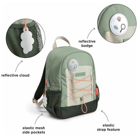 Sac à dos junior tiny trails sable (13 l) Sable+Vert 10 - vertbaudet enfant 