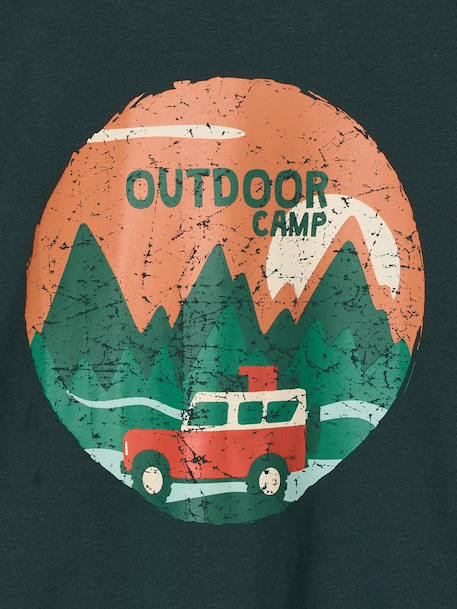 T-shirt manches longues garçon bleu océan+ocre+vert sapin 16 - vertbaudet enfant 