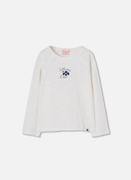 T-shirt fille en maille imprimé fleurs Blanc 3 - vertbaudet enfant 