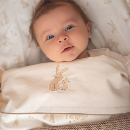 Drap-housse berceau baby bunny (40 x 80 cm) Ecru, marron, orange 3 - vertbaudet enfant 