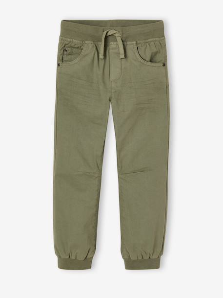 Pantalon style jogger doublé polaire garçon facile à enfiler encre+NOISETTE+vert sauge 18 - vertbaudet enfant 