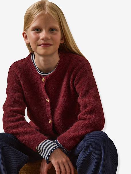 Gilet cardigan Cardi Hairy rouge 2 - vertbaudet enfant 