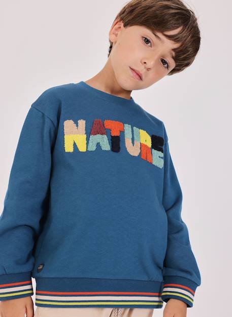 Garçon-Pull, gilet, sweat-Sweat-shirt garçon molleton imprimé nature
