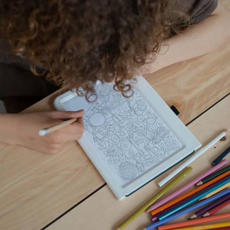 Recharge kidydraw pad 30 cartes à décalquer dès 6 ans Bleu+Jaune+Rose 4 - vertbaudet enfant 