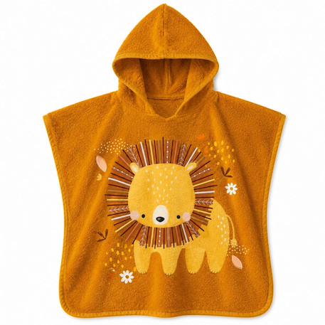Fille-Poncho de bain enfant à capuche en coton animaux