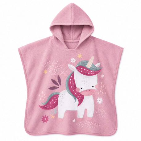 Fille-Poncho de bain enfant à capuche en coton animaux