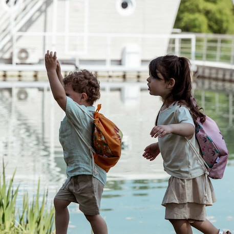 Sac à cordon enfant imperméable pour école piscine et sport Beige+Bleu+Orange+Rose+Vert+Vert menthe 23 - vertbaudet enfant 