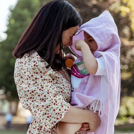Poncho de bain enfant à capuche en coton animaux Bleu+Orange+Rose+Vert paon 9 - vertbaudet enfant 