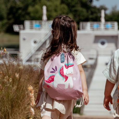 Sac à cordon enfant imperméable pour école piscine et sport Beige+Bleu+Orange+Rose+Vert+Vert menthe 19 - vertbaudet enfant 