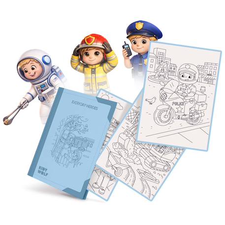 Recharge kidydraw pad 30 cartes à décalquer dès 6 ans Bleu+Jaune+Rose 1 - vertbaudet enfant 