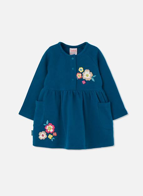Fille-Robe maille imprimée de fleurs
