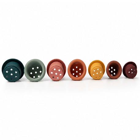 Gobelets empilables en silicone bébé jeu d'éveil et de bain Terracotta 4 - vertbaudet enfant 