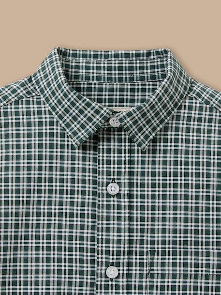 Chemise à carreaux garçon Carreaux bleu+Vert 6 - vertbaudet enfant 